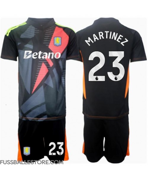 Günstige Aston Villa Emiliano Martinez #23 Torwart Auswärts Trikotsatzt Kinder 2024-25 Kurzarm (+ Kurze Hosen)